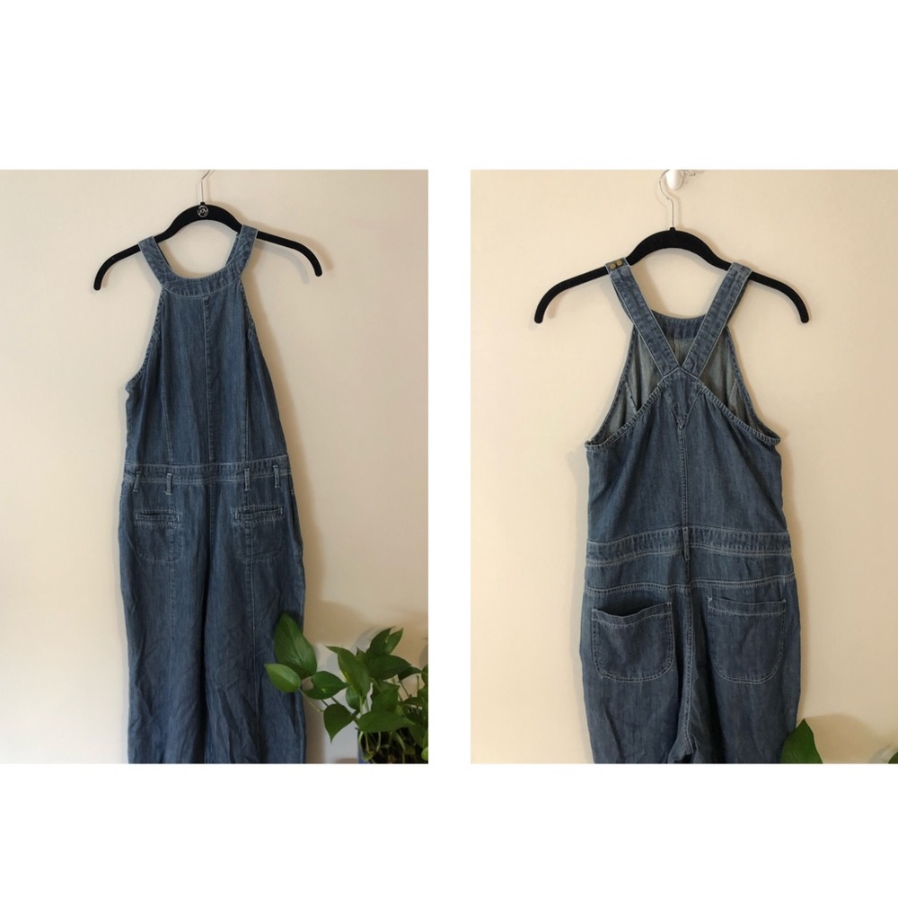 sleeveless jean jumpsuit